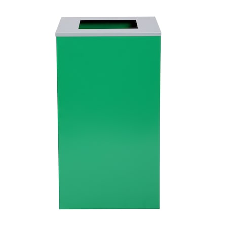 Alpine Industries Square Recycling Gin, 29 Gallons, Green Can, Square Opening Lid ALP4450-KIT-GRN-S